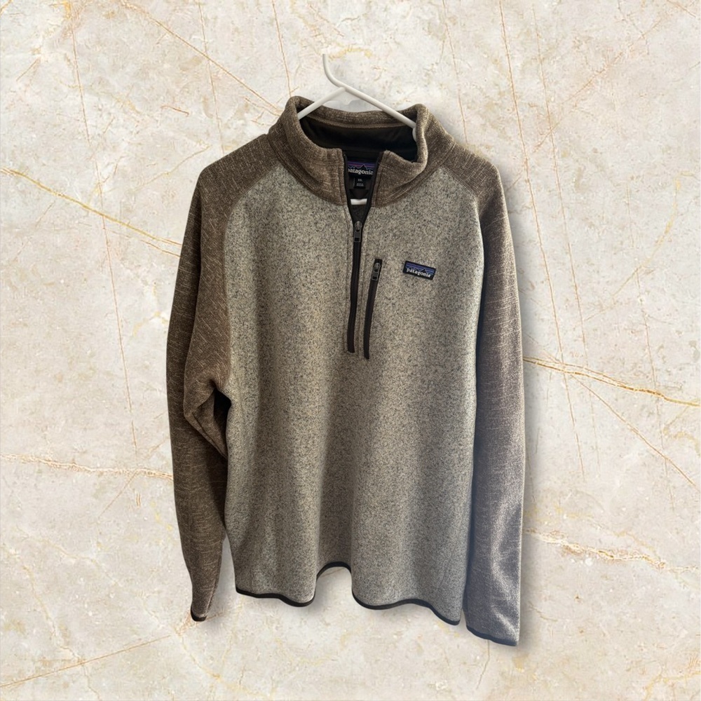 Patagonia Menâs Better Sweater Brown/Tan/Gray 1/4 Quarter Zip Pullover Sz Xxl
